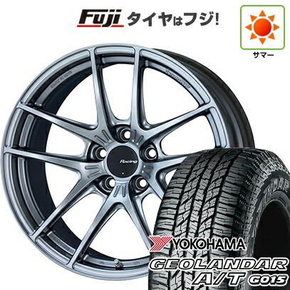 【新品国産車用5穴114.3】 夏タイヤ ホイール4本セット 225/65R17 ヨコハマ ジオランダー A/T G015 OWL/RBL ENKEI エンケイ Racing NVR5 7.5J 17インチ(送料無料)