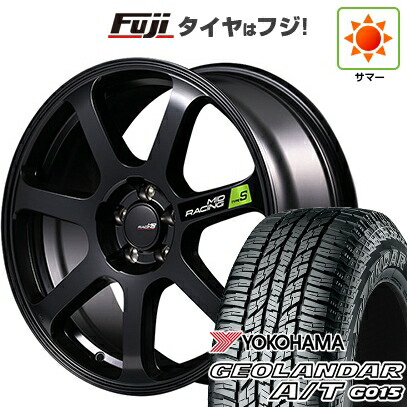 【新品国産車用5穴114.3】 夏タイヤ ホイール4本セット 225/60R17 ヨコハマ ジオランダー A/T G015 OWL/RBL MID WHEELS MID RACING R07 タイプS 7J 17インチ(送料無料)