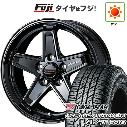【新品国産車用5穴114.3】 夏タイヤ ホイール4本セット 225/65R17 ヨコハマ ジオランダー A/T G015 OWL/RBL WEDS ウェッズアドベンチャー キーラータクティクス グロスブラック 7J 17インチ(送料無料)