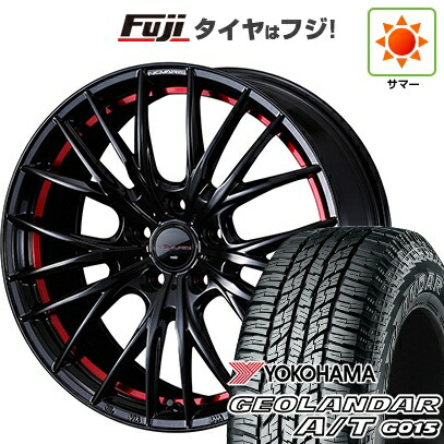 【新品国産車用5穴100】 夏タイヤ ホイール4本セット 225/60R17 ヨコハマ ジオランダー A/T G015 OWL/RBL WEDS ウェッズ ノヴァリス ローグ QR 7J 17インチ(送料無料)