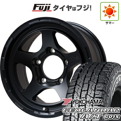 【新品】ジムニー 夏タイヤ ホイール4本セット 185/85R16 ヨコハマ ジオランダー A/T G015 WL/RBL レアマイスター LMG 極 マットブラック 5.5J 16インチ(送料無料)