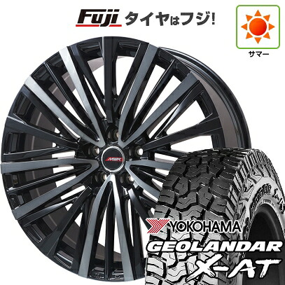 【新品国産車用5穴114.3】 夏タイヤ ホイール4本セット 235/60R18 ヨコハマ ジオランダー X-AT G016 OWL プレミックス MER-V ブラッククリア 7J 18インチ(送料無料)