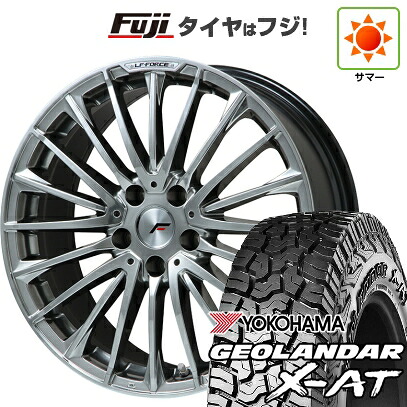 【新品国産車用5穴114.3】 夏タイヤ ホイール4本セット 225/65R17 ヨコハマ ジオランダー X-AT G016 OWL レアマイスター LF-FORCE クロームハイパーシルバー平座ナット 7J 17インチ(送料無料)