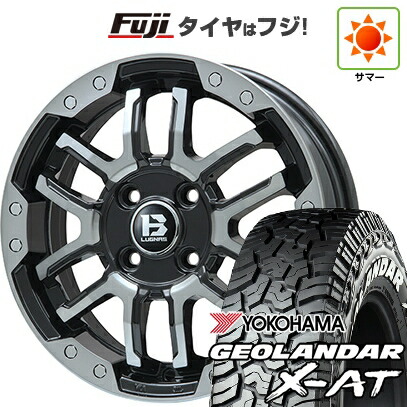 【新品】デリカD5 夏タイヤ ホイール4本セット 225/70R16 ヨコハマ ジオランダー X-AT G016 WL ビッグウエイ B-LUGNAS FRD(ブラックポリッシュ/ブラッククリア) 6.5J 16インチ(送料無料)｜フジ スペシャルセレクション