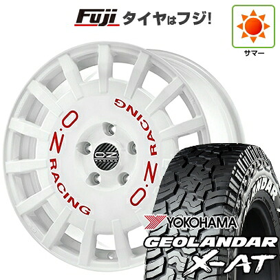 【新品】デリカD5 夏タイヤ ホイール4本セット 225/70R16 ヨコハマ ジオランダー X-AT G016 WL OZ ラリーレーシング 7J 16インチ(送料無料)