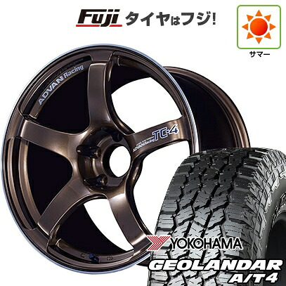 【新品国産車用5穴100】 夏タイヤ ホイール4本セット 225/55R18 ヨコハマ ジオランダー A/T4 G018 RBL ヨコハマ アドバンレーシング TC-4 8J 18インチ(送料無料)｜フジ スペシャルセレクション