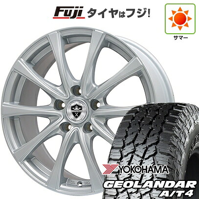 【新品国産車用5穴114.3】 夏タイヤ ホイール4本セット 225/60R18 ヨコハマ ジオランダー A/T4 G018 RBL エルベ エステローザ FSV シルバー 7.5J 18インチ(送料無料)｜フジ スペシャルセレクション