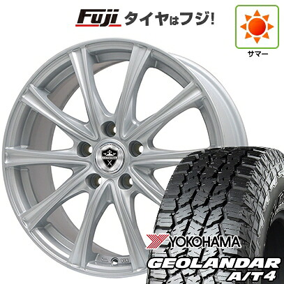 【新品国産車用5穴114.3】 夏タイヤ ホイール4本セット 225/60R18 ヨコハマ ジオランダー A/T4 G018 RBL エルベ エステローザ MZV シルバー 7.5J 18インチ(送料無料) 87,725円