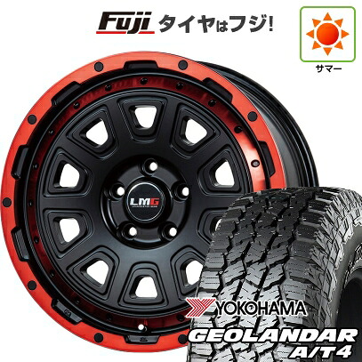 【新品国産車用5穴114.3】 夏タイヤ ホイール4本セット 225/60R17 ヨコハマ ジオランダー A/T4 G018 RBL レアマイスター LMG DS-10 マットブラック/レッドリム 7.5J 17インチ(送料無料)