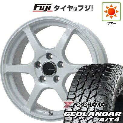 【新品国産車用5穴100】 夏タイヤ ホイール4本セット 225/60R17 ヨコハマ ジオランダー A/T4 G018 RBL レアマイスター CS-V6(ホワイト) 7J 17インチ(送料無料)