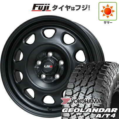 【新品】デリカD5 夏タイヤ ホイール4本セット 245/70R16 ヨコハマ ジオランダー A/T4 G018 OWL/RBL レアマイスター LMG OFF-STYLE(マットブラック) 7J 16インチ(送料無料)