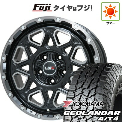 【新品国産車用5穴114.3】 夏タイヤ ホイール4本セット 225/60R17 ヨコハマ ジオランダー A/T4 G018 RBL レアマイスター LMG モンタグナ(ブラックポリッシュ/ブラッククリア) 7.5J 17インチ(送料無料)