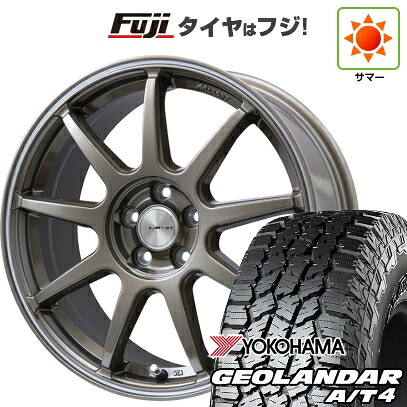 【新品国産車用5穴114.3】 夏タイヤ ホイール4本セット 225/55R18 ヨコハマ ジオランダー A/T4 G018 RBL レアマイスター LMスポーツ LM-QR ブロンズ/ラインポリッシュ 7.5J 18インチ(送料無料)|フジ スペシャルセレクション