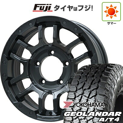 【新品】ジムニー 夏タイヤ ホイール4本セット 175/80R16 ヨコハマ ジオランダー A/T4 G018 WL/RBL ビッグウエイ B-LUGNAS FRD(マットブラック) 5.5J 16インチ(送料無料)