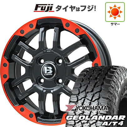 【新品】デリカD5 夏タイヤ ホイール4本セット 225/70R16 ヨコハマ ジオランダー A/T4 G018 RBL ビッグウエイ B-LUGNAS FRD(マットブラック/レッドリム) 6.5J 16インチ(送料無料)｜フジ スペシャルセレクション