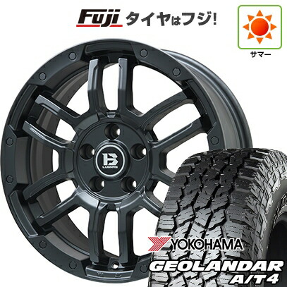 【新品国産車用5穴114.3】 夏タイヤ ホイール4本セット 225/60R17 ヨコハマ ジオランダー A/T4 G018 RBL ビッグウエイ B-LUGNAS FRD(マットブラック) 7J 17インチ(送料無料)|フジ スペシャルセレクション