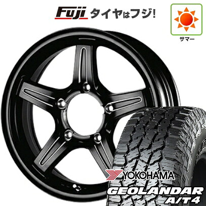 【新品】ジムニー 夏タイヤ ホイール4本セット 175/80R16 ヨコハマ ジオランダー A/T4 G018 WL/RBL TWS グランヴァード NEO ブラックカット 5.5J 16インチ(送料無料)｜フジ スペシャルセレクション