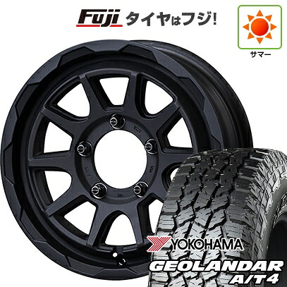 【新品】ジムニー 夏タイヤ ホイール4本セット 175/80R16 ヨコハマ ジオランダー A/T4 G018 WL/RBL エムズスピード ジュノウ エムエム 5.5J 16インチ(送料無料)