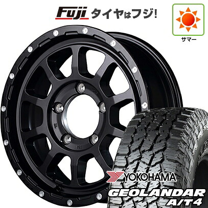 【新品】ジムニー 夏タイヤ ホイール4本セット 175/80R16 ヨコハマ ジオランダー A/T4 G018 WL/RBL MID WHEELS NITRO POWER M10 パーシングJ 5.5J 16インチ(送料無料)