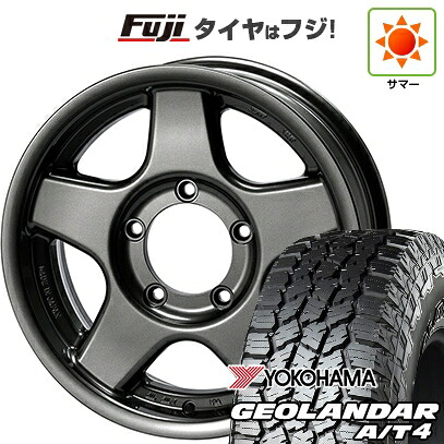 【新品】ジムニー 夏タイヤ ホイール4本セット 175/80R16 ヨコハマ ジオランダー A/T4 G018 WL/RBL フォーバイフォーエンジニア ブラッドレー V 5.5J 16インチ(送料無料)