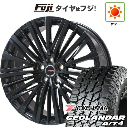 【新品国産車用5穴114.3】 夏タイヤ ホイール4本セット 225/55R18 ヨコハマ ジオランダー A/T4 G018 RBL プレミックス MER-V グロスブラック 7J 18インチ(送料無料) 112,350円