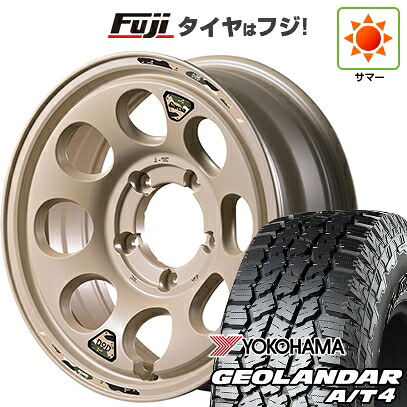 【新品】ジムニー 夏タイヤ ホイール4本セット 175/80R16 ヨコハマ ジオランダー A/T4 G018 WL/RBL MID WHEELS MID&times;DOD ウシャリン 5.5J 16インチ(送料無料)｜フジ スペシャルセレクション