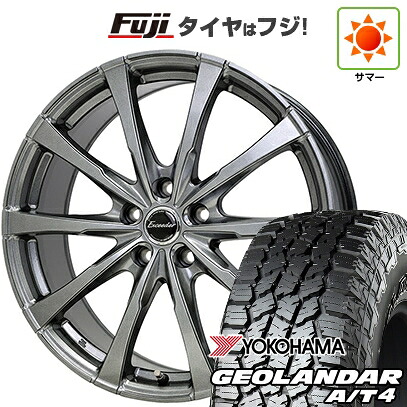 【新品国産車用5穴114.3】 夏タイヤ ホイール4本セット 225/55R18 ヨコハマ ジオランダー A/T4 G018 RBL ホットスタッフ エクシーダー E08 7J 18インチ(送料無料)