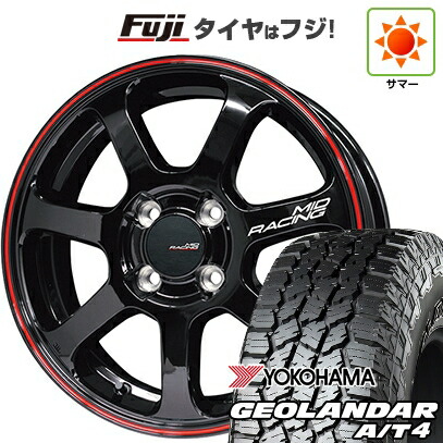 【新品国産車用5穴114.3】 夏タイヤ ホイール4本セット 225/60R17 ヨコハマ ジオランダー A/T4 G018 RBL MID WHEELS MID RACING R07 7J 17インチ(送料無料)