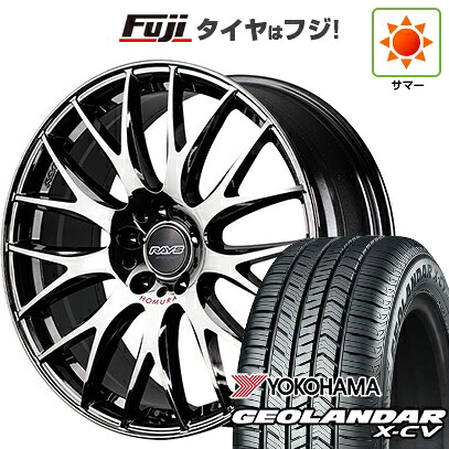 【新品国産車用5穴114.3】 夏タイヤ ホイール4本セット 235/55R19 ヨコハマ ジオランダー X-CV G057 RAYS レイズ ホムラ 2X9Plus JET BLACK EDITION IV 8J 19インチ(送料無料)