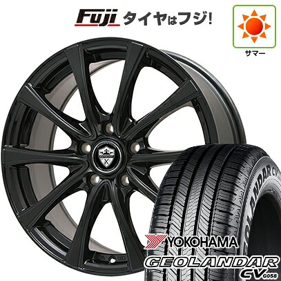 【新品国産車用5穴114.3】 夏タイヤ ホイール4本セット 225/65R17 ヨコハマ ジオランダー CV G058 エルベ エステローザ FSV グロスブラック 7J 17インチ(送料無料)