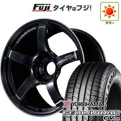 【新品国産車用5穴100】 夏タイヤ ホイール4本セット 225/60R17 99 V ヨコハマ ジオランダー CV G058 ヨコハマ アドバンレーシング TC-4 7.5J 17インチ(送料無料)