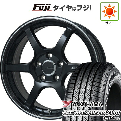 【新品国産車用5穴114.3】 夏タイヤ ホイール4本セット 215/60R17 ヨコハマ ジオランダー CV G058 レアマイスター CS-V6(グロスブラック/ラインポリッシュ) 7J 17インチ(送料無料)