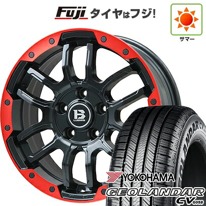 【新品国産車用5穴114.3】 夏タイヤ ホイール4本セット 225/65R17 ヨコハマ ジオランダー CV G058 ビッグウエイ B-LUGNAS FRD(マットブラック/レッドリム) 7J 17インチ(送料無料)