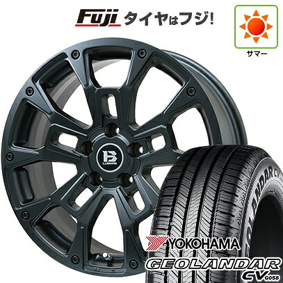 【新品国産車用5穴114.3】 夏タイヤ ホイール4本セット 225/60R17 99 V ヨコハマ ジオランダー CV G058 ビッグウエイ B-LUGNAS BRD(マットブラック) 7J 17インチ(送料無料)|フジ スペシャルセレクション