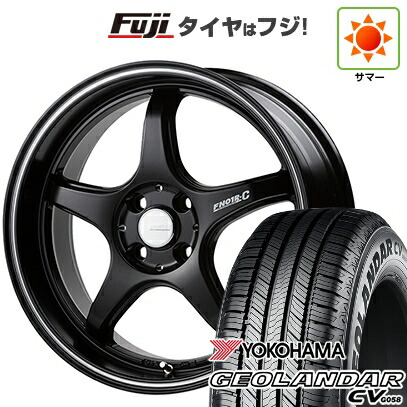 【新品国産車用5穴114.3】 夏タイヤ ホイール4本セット 215/60R17 ヨコハマ ジオランダー CV G058 ゴジゲン PROレーサー FN01R-C STV 7J 17インチ(送料無料)