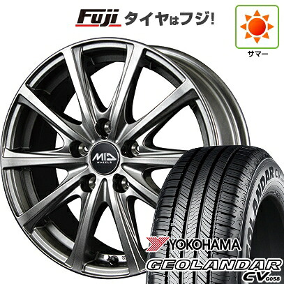 【新品国産車用5穴114.3】 夏タイヤ ホイール4本セット 225/65R17 ヨコハマ ジオランダー CV G058 MID WHEELS V25 メタリックグレー 7J 17インチ(送料無料)