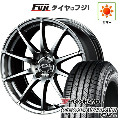 【新品国産車用5穴114.3】 夏タイヤ ホイール4本セット 225/65R17 ヨコハマ ジオランダー CV G058 MID WHEELS スタッグ メタリックグレー 7J 17インチ(送料無料)