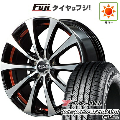 【新品国産車用5穴114.3】 夏タイヤ ホイール4本セット 215/60R17 ヨコハマ ジオランダー CV G058 MID WHEELS RX-01 7J 17インチ(送料無料)