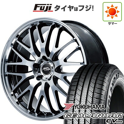 【新品国産車用5穴114.3】 夏タイヤ ホイール4本セット 225/60R17 99 V ヨコハマ ジオランダー CV G058 MID WHEELS エグゼ10 Vセレクション 7J 17インチ(送料無料)