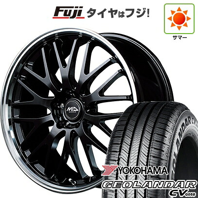 【新品国産車用5穴114.3】 夏タイヤ ホイール4本セット 225/55R18 102 V XL ヨコハマ ジオランダー CV G058 MID WHEELS エグゼ10 8J 18インチ(送料無料)