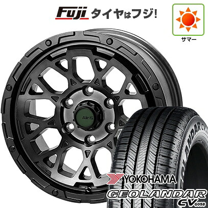 【新品国産車用5穴114.3】 夏タイヤ ホイール4本セット 215/65R16 ヨコハマ ジオランダー CV G058 フォーバイフォーエンジニア エアージー ロックス ゴーストエディション 7J 16インチ(送料無料)｜フジ スペシャルセレクション