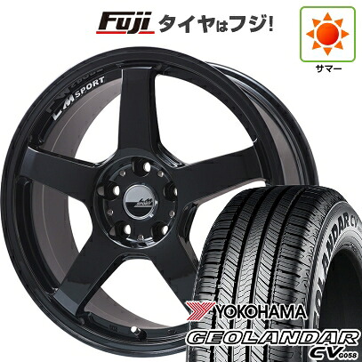 【新品国産車用5穴114.3】 夏タイヤ ホイール4本セット 225/55R18 102 V XL ヨコハマ ジオランダー CV G058 レアマイスター LMスポーツ LM-05R(グロスブラック) 7.5J 18インチ(送料無料)|フジ スペシャルセレクション