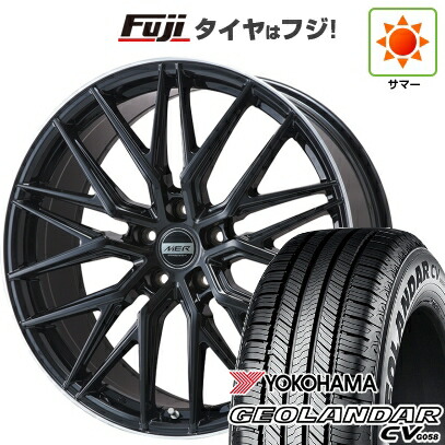 【新品国産車用5穴114.3】 夏タイヤ ホイール4本セット 225/55R18 102 V XL ヨコハマ ジオランダー CV G058 プレミックス MER XMESH グロスブラック/リムポリッシュ 7J 18インチ(送料無料)|フジ スペシャルセレクション