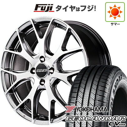 【新品国産車用5穴100】 夏タイヤ ホイール4本セット 225/60R17 99 V ヨコハマ ジオランダー CV G058 RAYS レイズ ホムラ 2X7FT 7J 17インチ(送料無料)