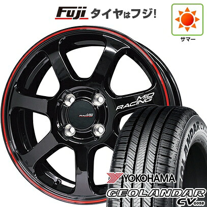 【新品国産車用5穴114.3】 夏タイヤ ホイール4本セット 225/60R17 99 V ヨコハマ ジオランダー CV G058 MID WHEELS MID RACING R07 7J 17インチ(送料無料)