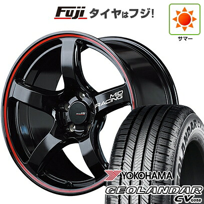 【新品国産車用5穴100】 夏タイヤ ホイール4本セット 225/60R17 99 V ヨコハマ ジオランダー CV G058 MID WHEELS MID RACING R50 7J 17インチ(送料無料)|フジ スペシャルセレクション