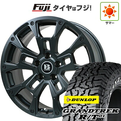 【新品国産車用5穴114.3】 夏タイヤ ホイール4本セット 225/65R17 ダンロップ グラントレック R/T01 RWL/RBL ビッグウエイ B-LUGNAS BRD(マットブラック) 7J 17インチ(送料無料)