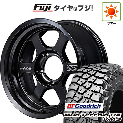 【新品】ランクル70(GDJ76W) 夏タイヤ ホイール4本セット 265/70R16 BFグッドリッチ マッドテレーンT/A KM3 RAYS レイズ ボルクレーシング TE37XT Black Shadow LTD. 8J 16インチ(送料無料)