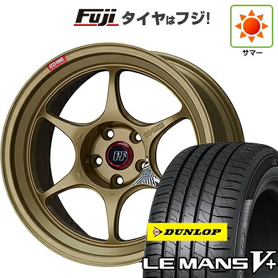 【新品国産車用5穴114.3】 夏タイヤ ホイール4本セット 215/45R18 ダンロップ ルマン V+(ファイブプラス) ENKEI エンケイ PerformanceLine PF06 ゴールド 8J 18インチ(送料無料)