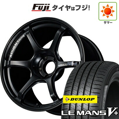 【新品国産車用5穴100】 夏タイヤ ホイール4本セット 225/40R18 ダンロップ ルマン V+(ファイブプラス) ヨコハマ アドバンレーシング RG-4 8.5J 18インチ(送料無料)